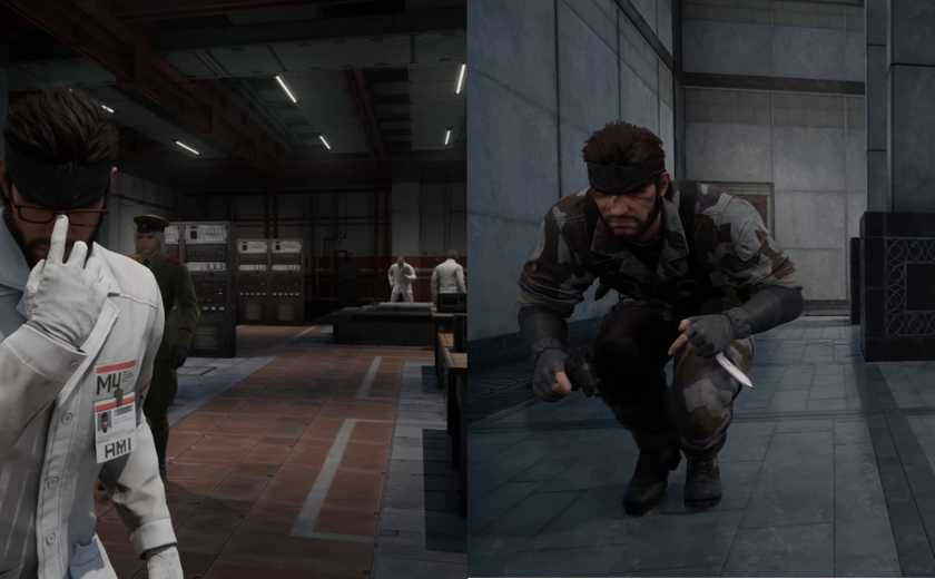 Snake Wearing a Disguise and Crouch Walking in Metal Gear Solid Delta: Snake Eater